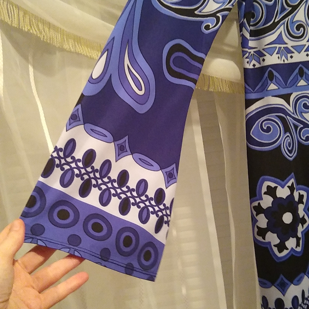 INC blue, black and purple paisley stretch dress, nwt, M - Picture 4 of 9